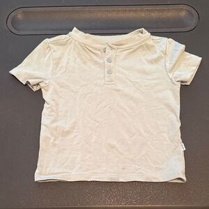 Little Sleepies play line - button placket tee - seafoam